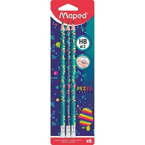 Ołówek z gumką Pixel HB 6szt MAPED, Maped