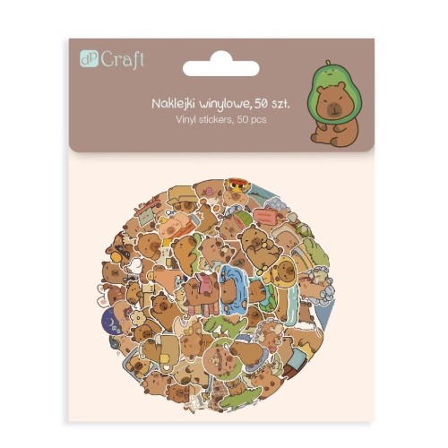 Naklejki winylowe Kapibara 50szt, Dalprint