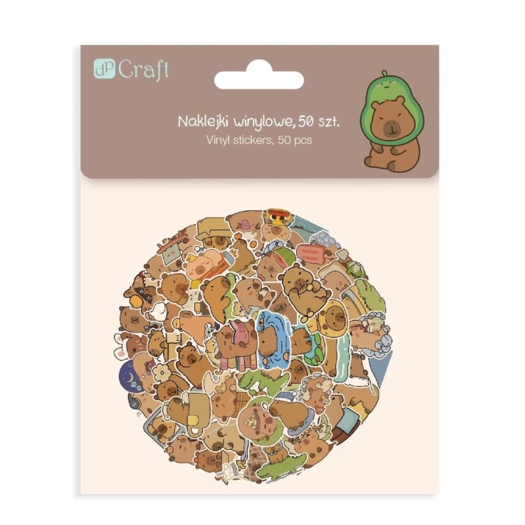 Naklejki winylowe Kapibara 50szt, Dalprint