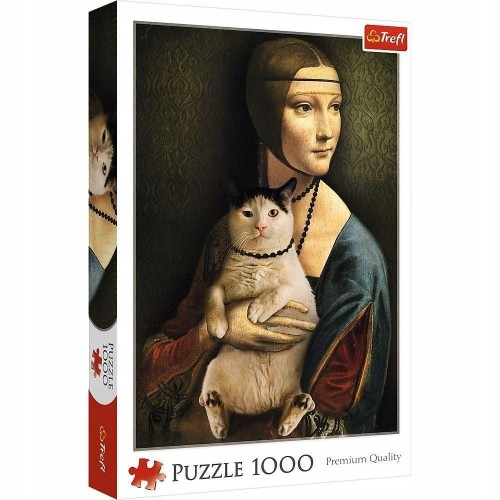 Puzzle 1000 Dama z kotem TREFL, Trefl