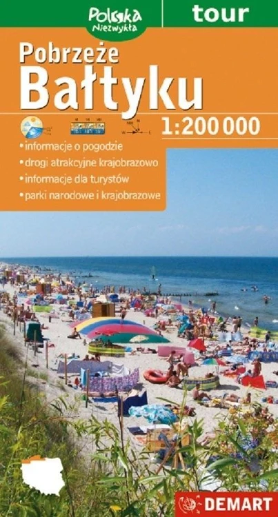 Mapa turystyczna - Pobrzeże Bałtyku 1:200 000 tour