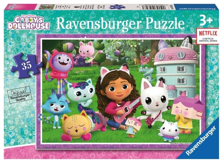 Puzzle dla dzieci 35 Koci Domek Gabi, Ravensburger