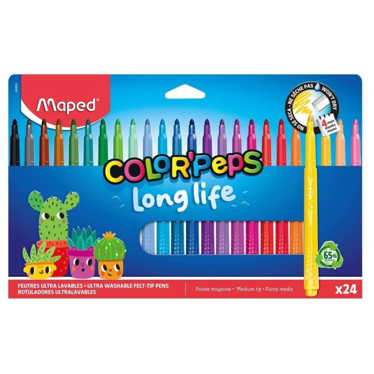 Flamastry Long Life 24kol MAPED, Maped