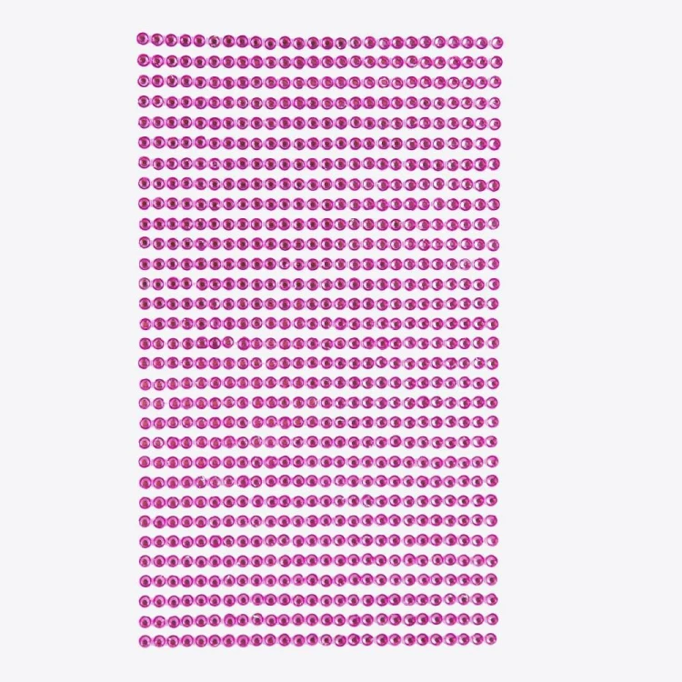 Kryształki samoprzylepne pink 3mm 806szt, Dalprint