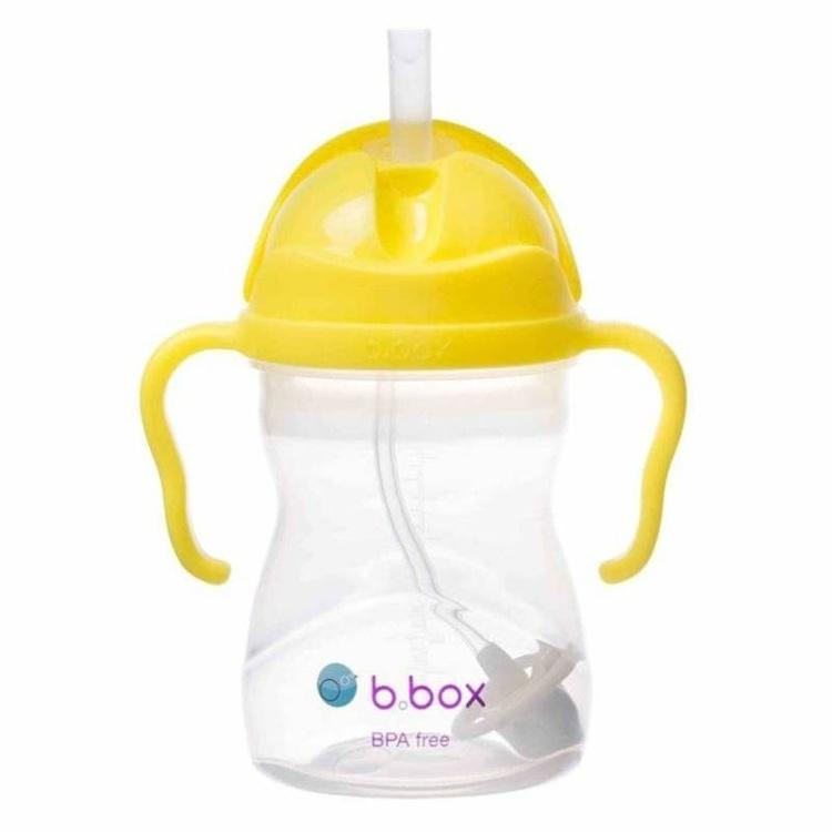 Bidon ze słomką cytrynowy 240ml, B.box for kids