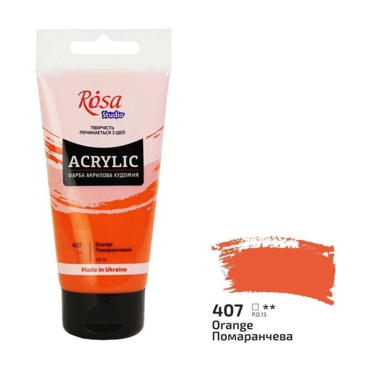 Farba akrylowa orange 407 75ml, Rosa