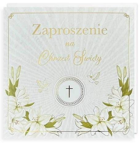 Zaproszenie Chrzest 5szt