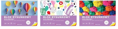 Blok rysunkowy kolorowy A3/20K (10szt), INTERDRUK