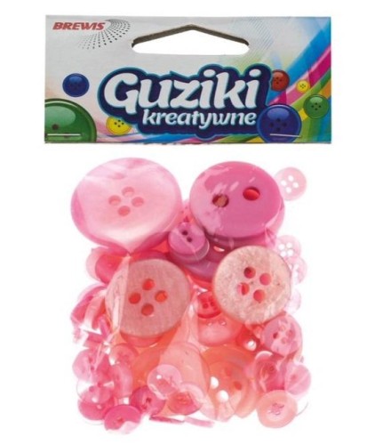 Guziki kreatywne różowe 40g, Brewis