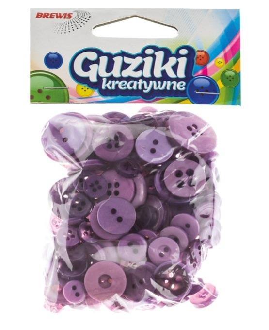 Guziki kreatywne fioletowe 40g, Brewis