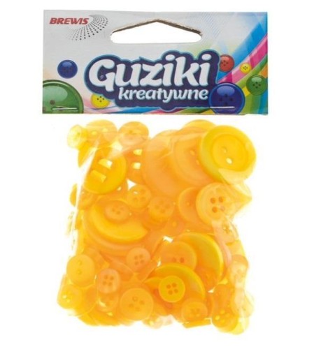 Guziki kreatywne żółte 40g, Brewis