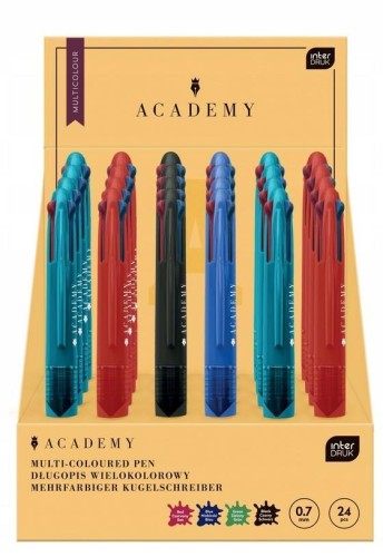 Długopis automatyczny 4kol. Academy 0,7mm (24szt)