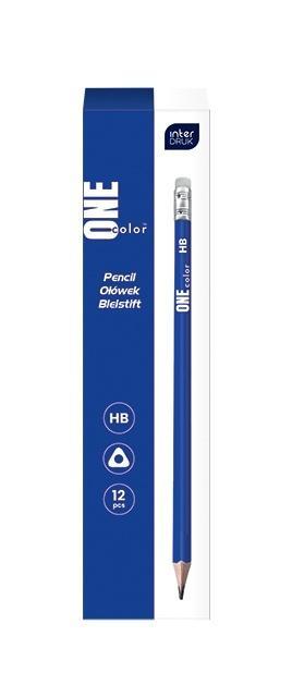Ołówek grafitowy z gumką HB One Color (12szt)
