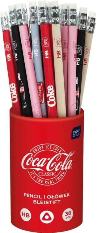 Ołówek HB z gumką Coca-Cola (36szt), INTERDRUK