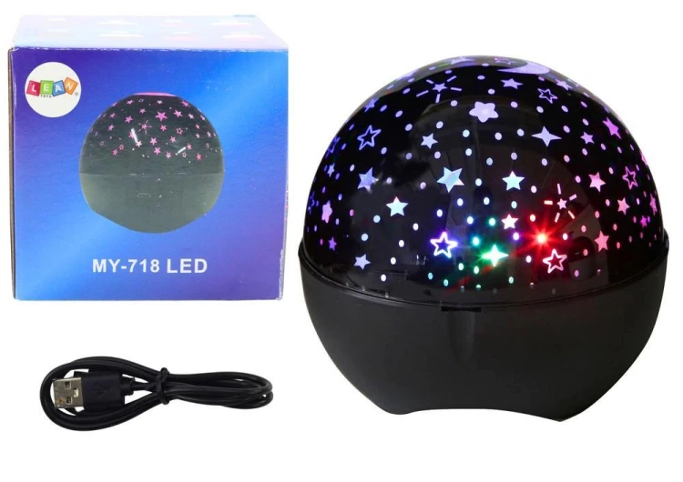 Projektor gwiazd 2w1 czarny, Leantoys
