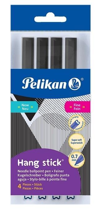 Długopis Hang Stick 0,7mm czarny 4szt PELIKAN