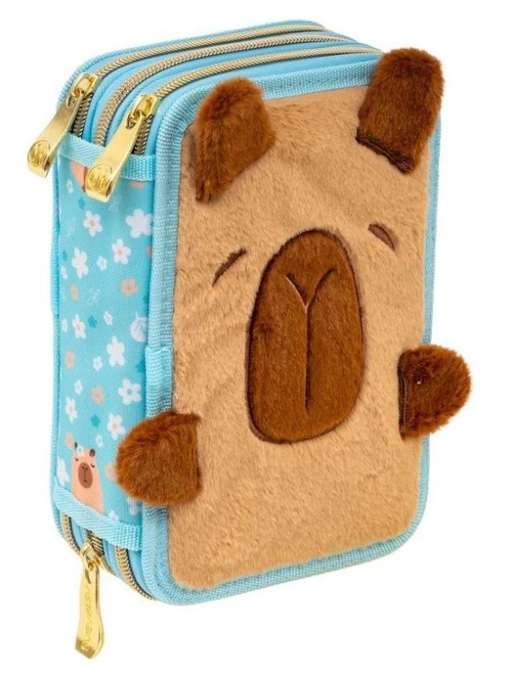 Piórnik potrójny z wyposaż. Jumbo Fluffy CapyASTRA