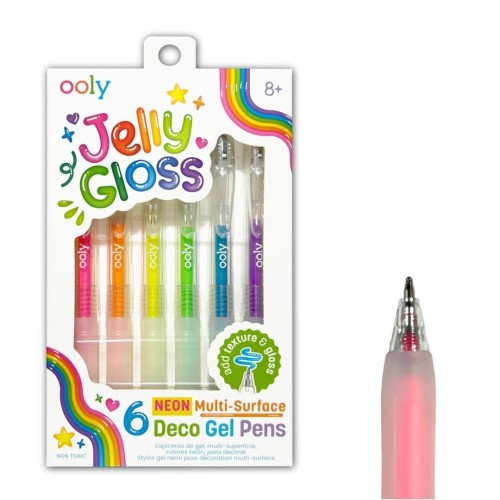 Długopisy żelowe neonowe Jelly Gloss 6szt, ooly
