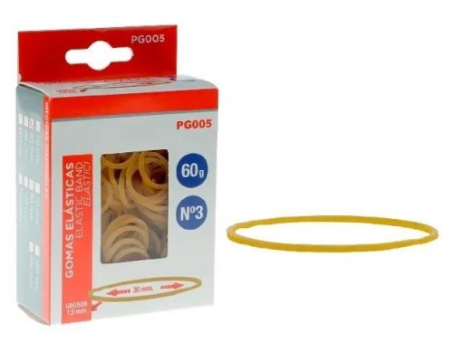 Gumki recepturki żółte 30x1,5mm 60g, MP Main Paper