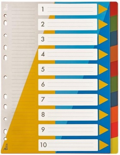 Przekładki A4 PP numeryczne 1-10 BP630-10, Tetis