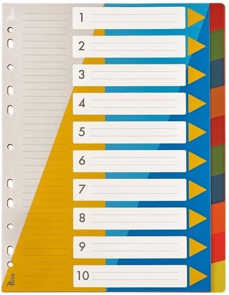 Przekładki A4 PP numeryczne 1-10 BP630-10, Tetis