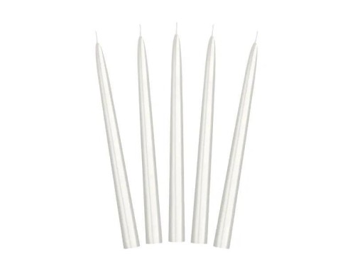 Świeca stożkowa perłowa 24cm 10szt