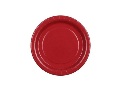Talerzyki papierowe ciemny czerwony 18cm 6szt