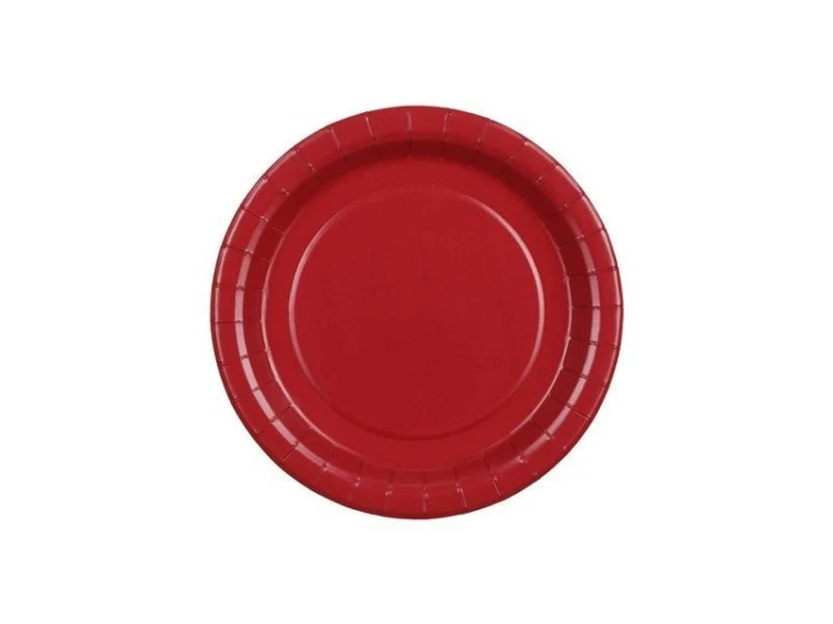 Talerzyki papierowe ciemny czerwony 18cm 6szt
