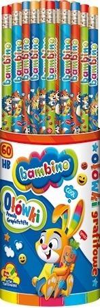 Ołówki z gumką (60szt) BAMBINO, ST-MAJEWSKI