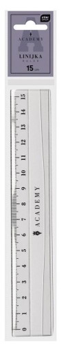Linijka plastikowa 15cm Academy, INTERDRUK