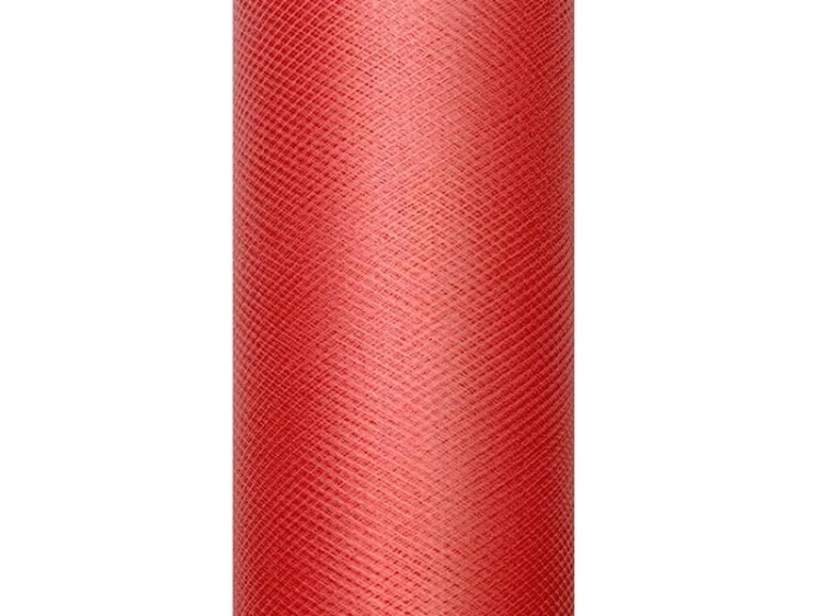 Tiul gładki czerwony 0,3x9m