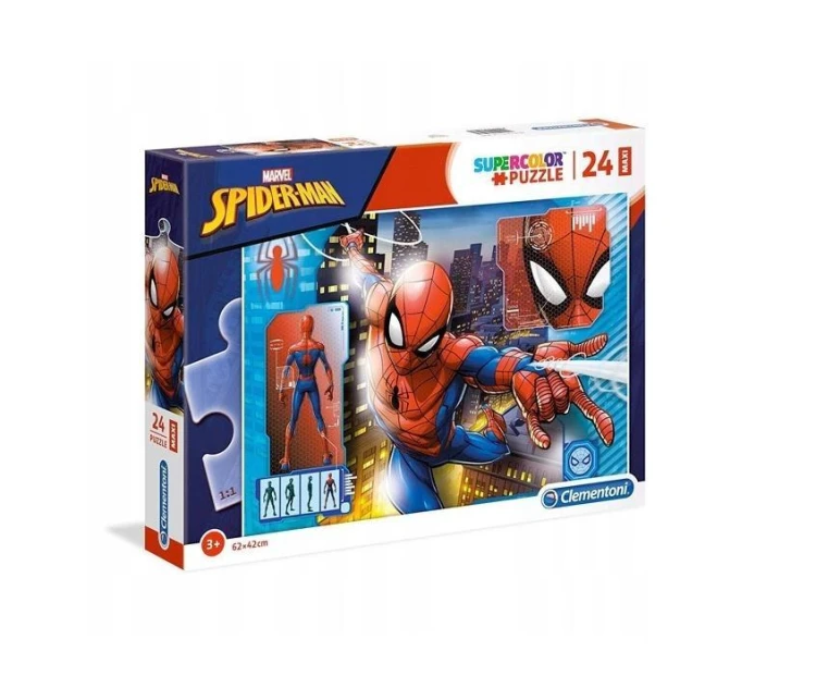 Puzzle 24 maxi Super kolor Spiderman, Clementoni