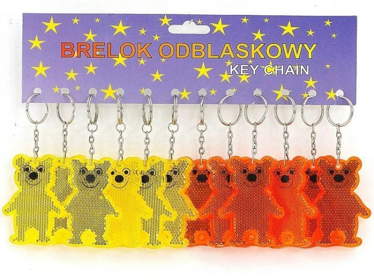Brelok zawieszka odblaskowa miś 7cm 12szt, ADAR