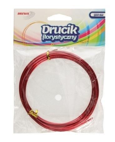 Druciki florystyczne 3mx2mm czerwone, Brewis