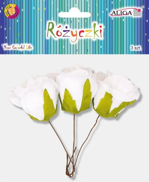 Różyczki na drucikach 15 cm 3szt