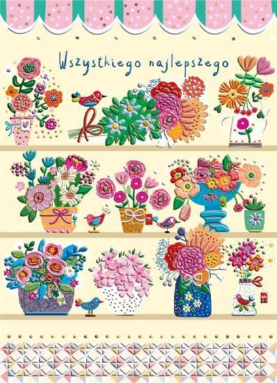 Karnet B6 Imieniny - Witryna kwiaciarni