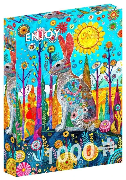 Puzzle 1000 Kolorowy zając, Enjoy