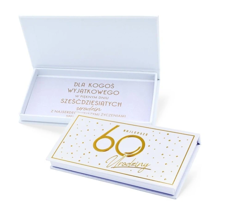 Pudełko ozdobne na banknoty Urodziny 60 Elite