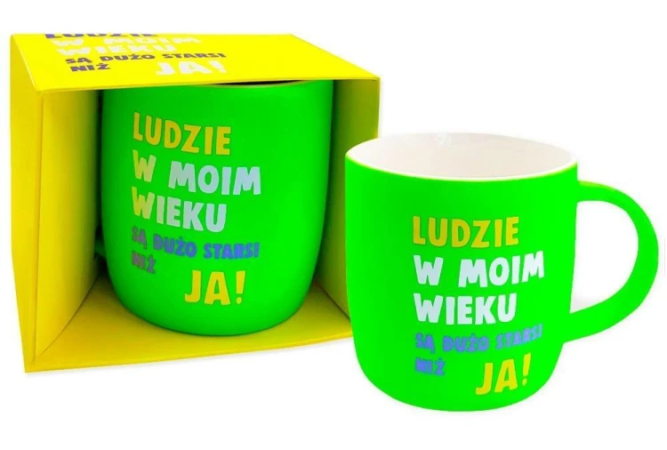 Kubek neonowy Ludzie w moim wieku, Kukartka