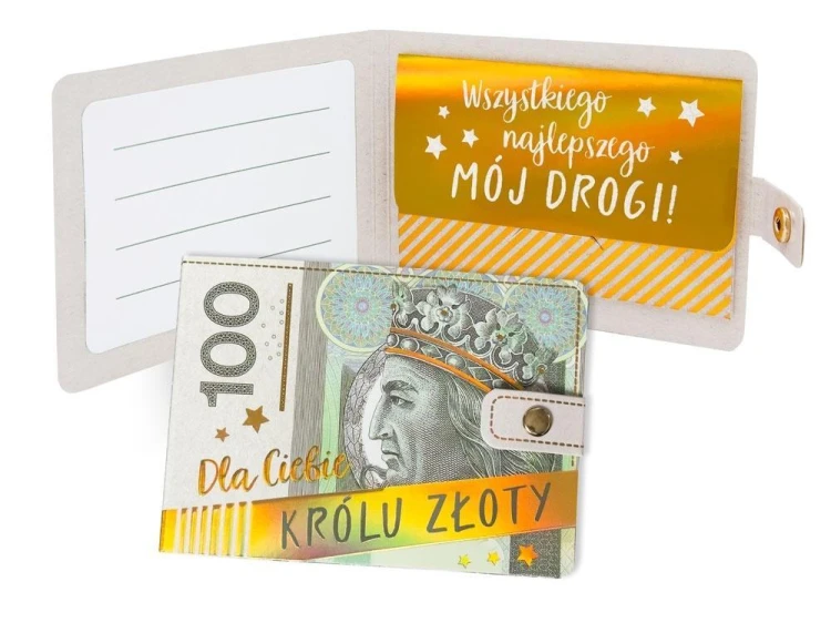 Portfelik Dla Ciebie królu złoty banknot 100zł