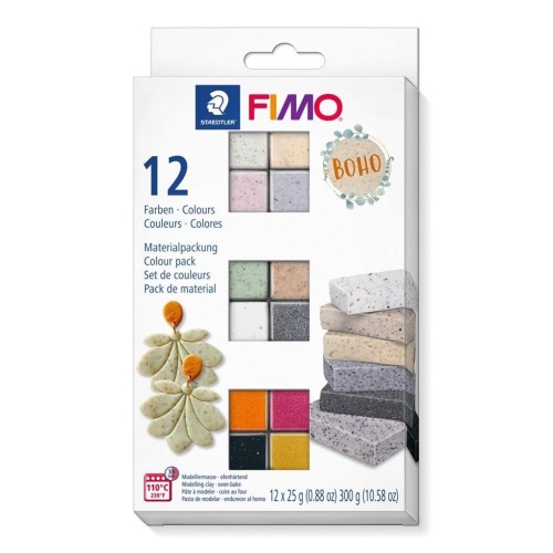 Zestaw Fimo Effect Boho 12 kostek 25g, Staedtler