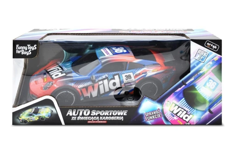 Auto sportowe ze świecącą karoserią, Artyk