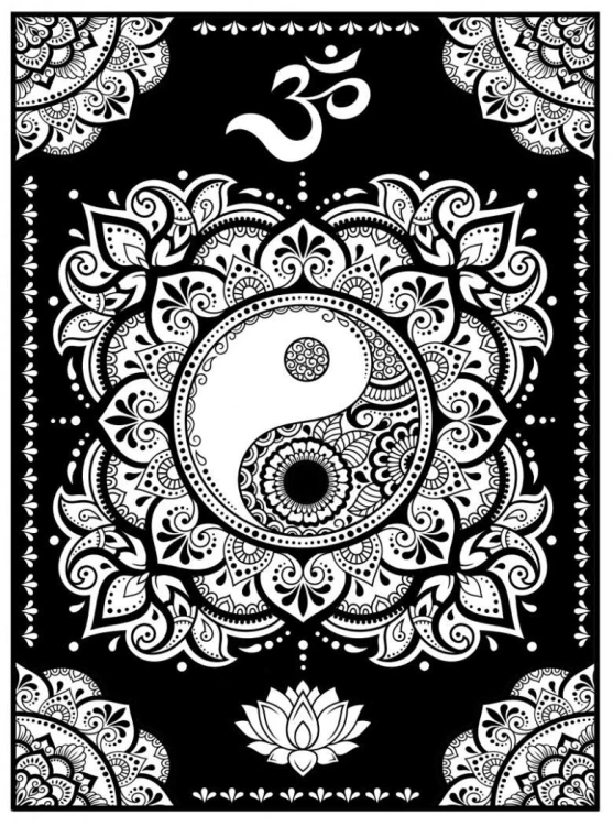 Kolorowanka welwetowa A4 Mandala YinYang