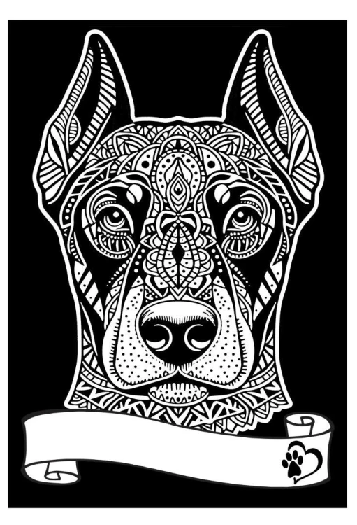 Kolorowanka welwetowa A4 Doberman
