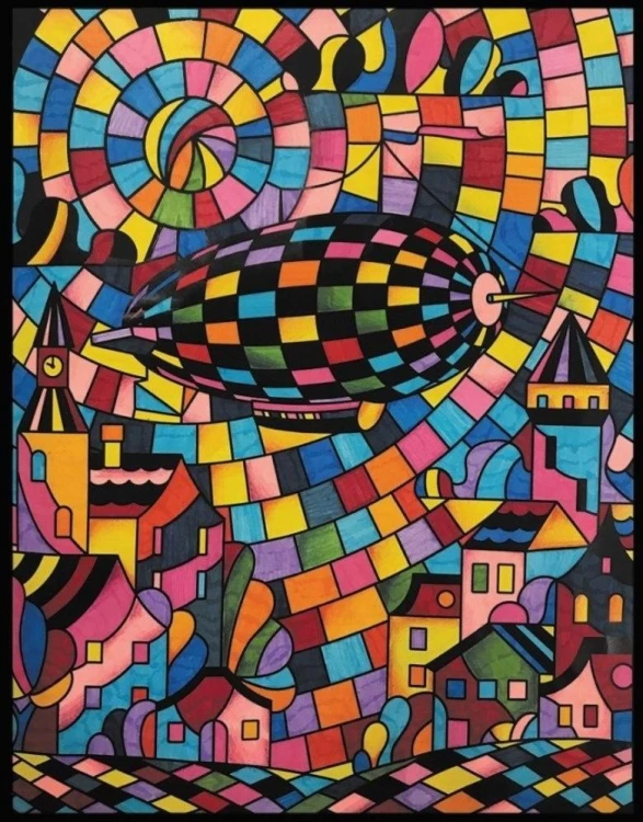 Kolorowanka welwetowa 47x35cm Sterowiec