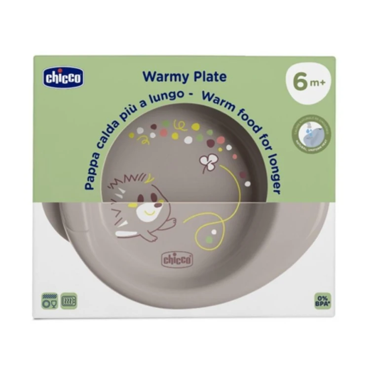 Talerz podgrzewany szary 6m+, Chicco
