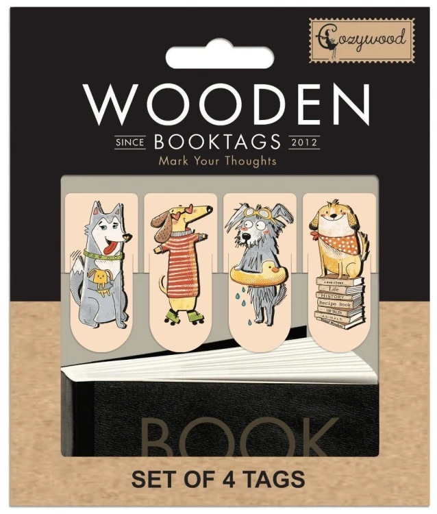 Zakładki drewniane do książki Psy, Cozywood