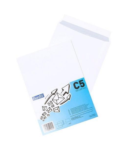 Koperta biała C5 22,9x16,2cm 50szt BANTEX, Bantex