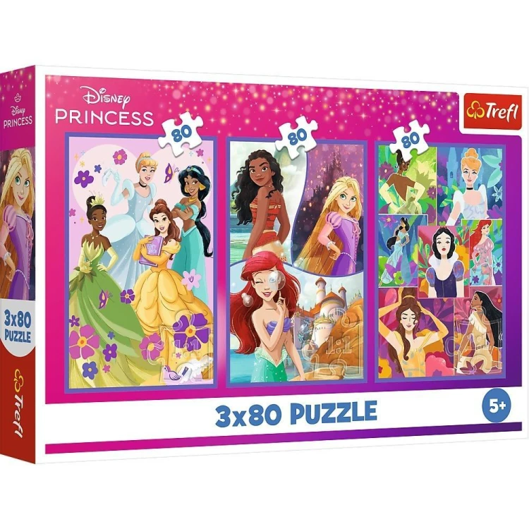 Puzzle 3x80 Księżniczki przyjaciółki TREFL, Trefl