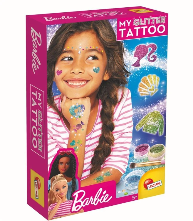 Brokatowe tatuaże - Barbie, Lisciani